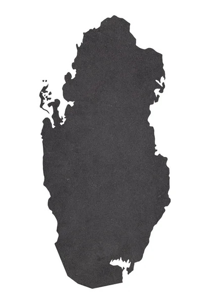 Карта Катару Старому Чорному Папері Гранджу — стокове фото