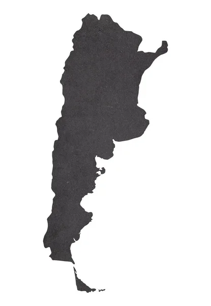 アルゼンチンの地図古い黒のグランジ紙に — ストック写真