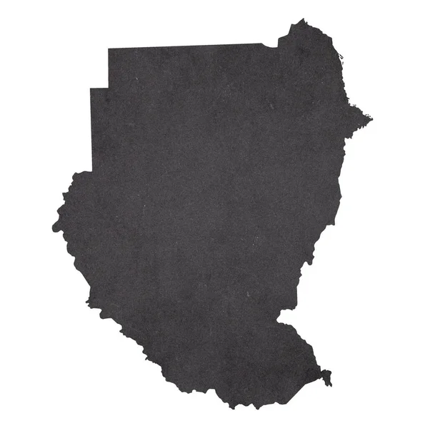 Mapa Súdánu Starém Černém Grunge Papíru — Stock fotografie