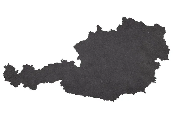 オーストリアの地図古いブラック グランジ紙に — ストック写真