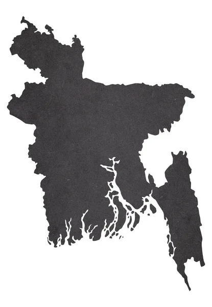 Karte Von Bangladesch Auf Altem Schwarzen Grunge Papier — Stockfoto