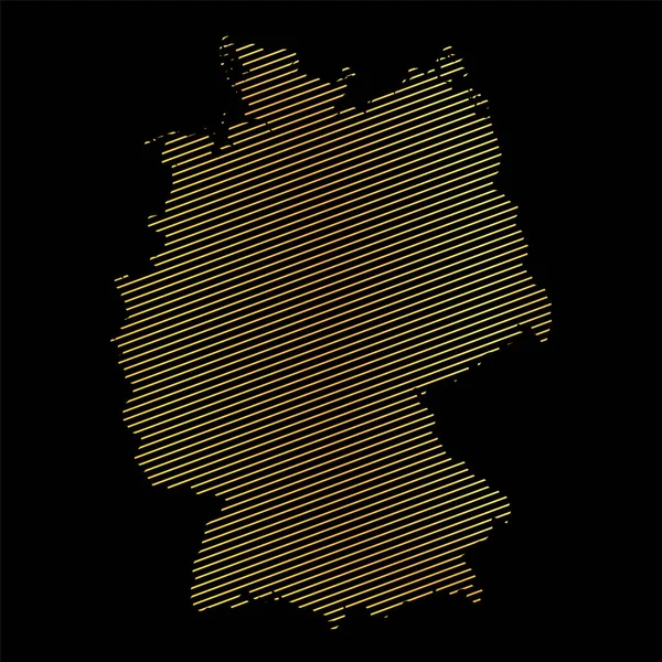 Αφηρημένος Χάρτης Της Γερμανίας Διανυσματική Απεικόνιση Του Ριγέ Χρυσό Χρωματιστό — Διανυσματικό Αρχείο
