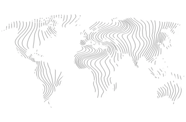 Abstrakcyjna Mapa Świata Ilustracja Wektorowa Szarej Mapy Paski — Wektor stockowy