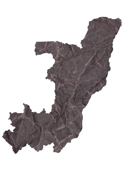 Mapa Konga Starém Tmavém Zmačkaném Grunge Papíru — Stock fotografie