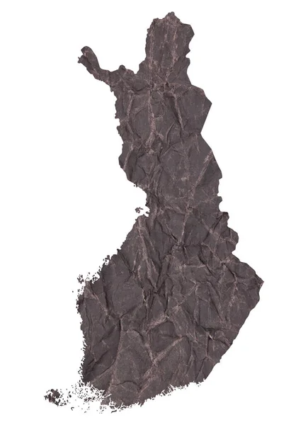 Mapa Finska Starém Tmavém Zmačkaném Grunge Papíru — Stock fotografie