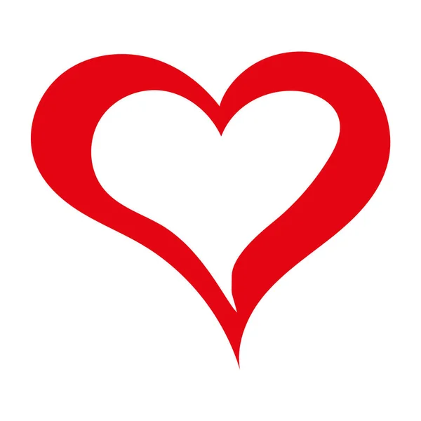 Vektorová Ilustrace Ikony Červeného Srdce — Stockový vektor