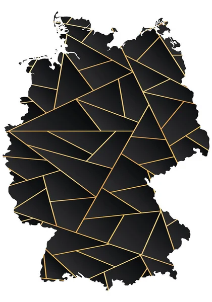 Vektor Illusztráció Fekete Arany Színű Németország Térkép — Stock Vector