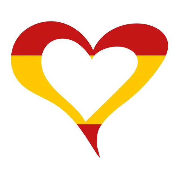 西班牙国旗心脏图标的矢量说明 — 图库矢量图片