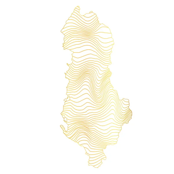 Abstrakte Karte Von Albanien Vektorillustration Einer Goldgestreiften Karte — Stockvektor