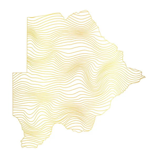 Abstract Map Botswana Vector Illustration Striped Gold Colored Map — Stock Vector