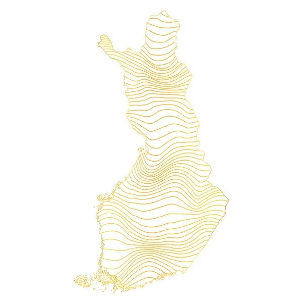 Αφηρημένος Χάρτης Της Φινλανδίας Διανυσματική Απεικόνιση Του Ριγέ Χρυσό Χρωματιστό — Διανυσματικό Αρχείο