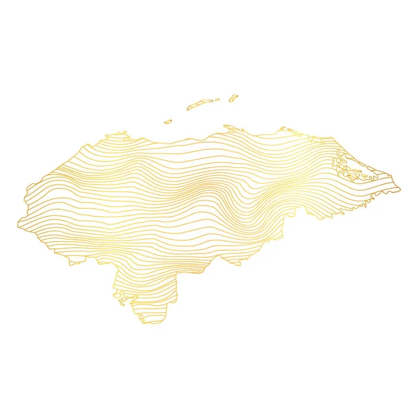 Αφηρημένος Χάρτης Της Ονδούρας Διανυσματική Απεικόνιση Του Ριγέ Χρυσό Χρωματιστό — Διανυσματικό Αρχείο