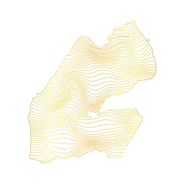 吉布提的抽象地图 条纹金色地图的矢量图解 — 图库矢量图片