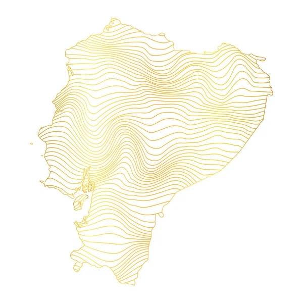 Abstrakte Karte Von Ecuador Vektorillustration Einer Goldgestreiften Karte — Stockvektor