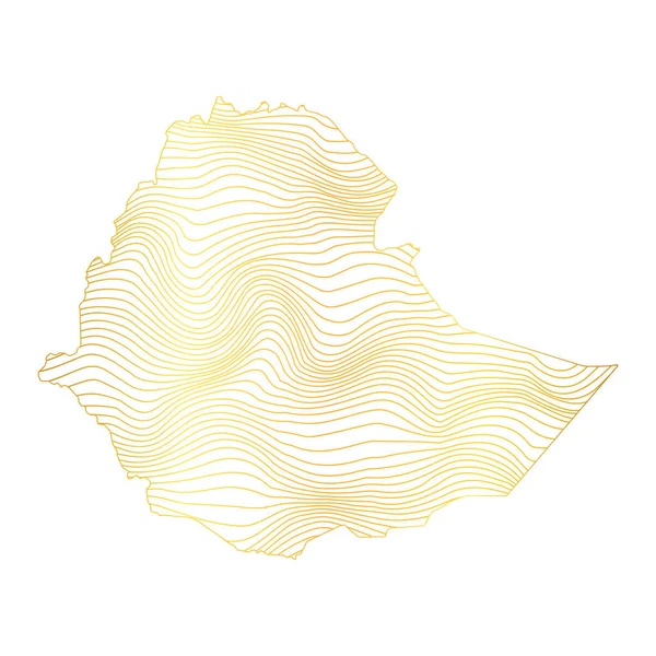 Carte Abstraite Ethiopie Illustration Vectorielle Carte Couleur Rayé — Image vectorielle