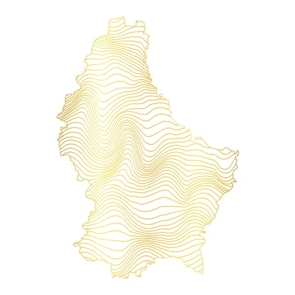 卢森堡地图摘要 条纹金色地图的矢量图解 — 图库矢量图片