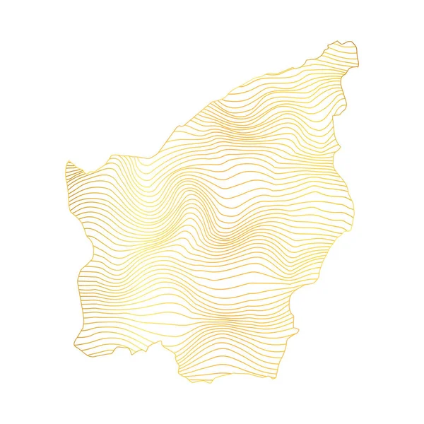 San Marino Nun Soyut Haritası Çizgili Altın Rengi Haritanın Vektör — Stok Vektör