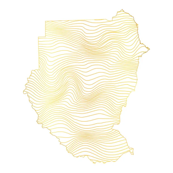 苏丹抽象图 条纹金色地图的矢量图 — 图库矢量图片