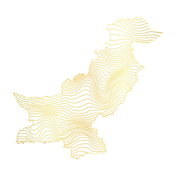 Abstrakte Karte Von Pakistan Vektorillustration Einer Goldgestreiften Karte — Stockvektor