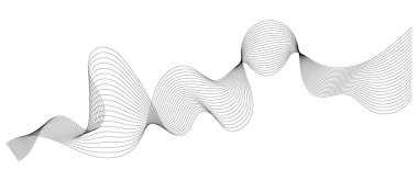 Gri dalga çizgilerinin soyut vektör çizimi - vektör arkaplan