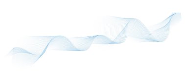 Mavi dalga çizgilerinin soyut vektör çizimi - vektör arkaplan
