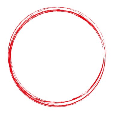 Kırmızı renkli çember biçimli fırçanın vektör çizimi