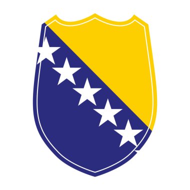 Bosna-Hersek bayrağı taşıyan kalkan simgesi