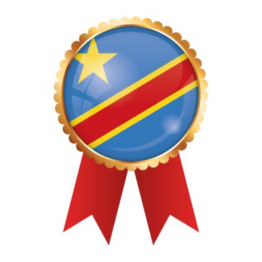 Demokratik Kongo Cumhuriyeti bayrağıyla altın ödüllü kurdele.