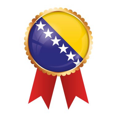 Bosna-Hersek bayrağıyla altın ödüllü kurdele