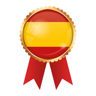 İspanya bayrağıyla altın ödüllü kurdele.