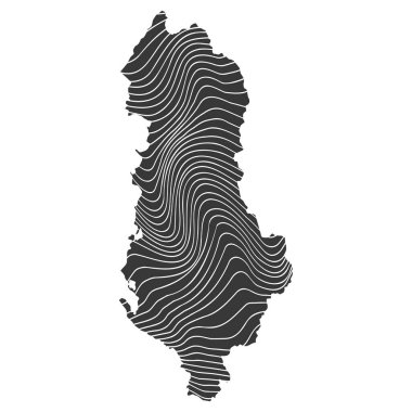 Arnavutluk 'un dalga desenli soyut haritası