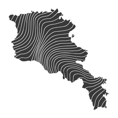 Dalga desenli soyut Ermenistan haritası