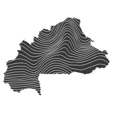 Burkina Faso 'nun dalga desenli soyut haritası