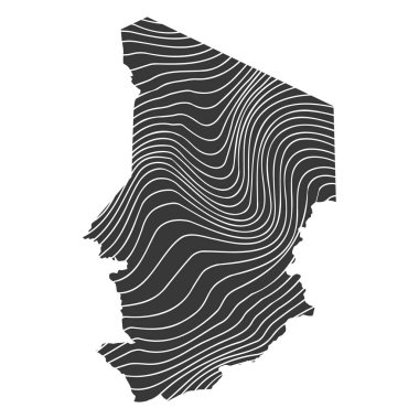 Çad 'ın dalga desenli soyut haritası