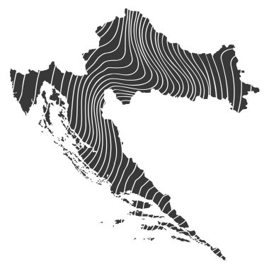 Hırvatistan 'ın dalga desenli soyut haritası