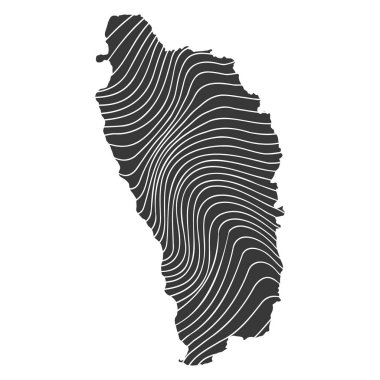 Dominica 'nın dalga desenli soyut haritası