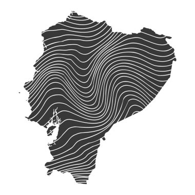 Dalga desenli soyut Ekvador haritası