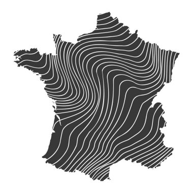 Fransa 'nın dalga desenli soyut haritası