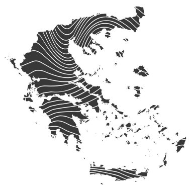 Yunanistan 'ın dalga desenli soyut haritası
