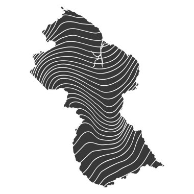 Guyana 'nın dalga desenli soyut haritası