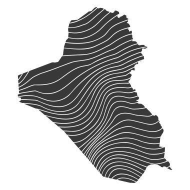 Dalga desenli Irak 'ın soyut haritası