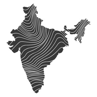 Hindistan 'ın dalga desenli soyut haritası