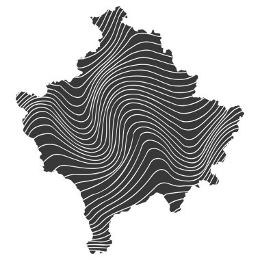 Kosova 'nın dalga desenli soyut haritası