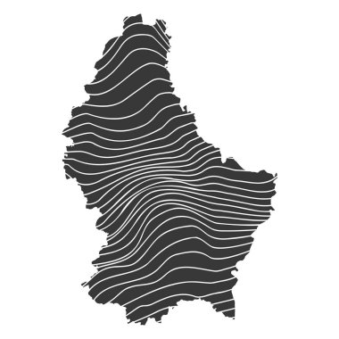 Lüksemburg 'un dalga desenli soyut haritası