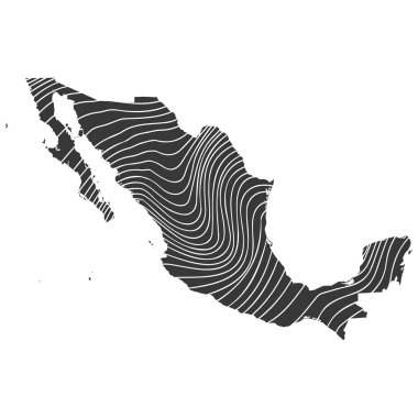 Meksika 'nın dalga desenli soyut haritası