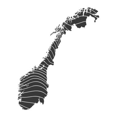 Norveç 'in dalga desenli soyut haritası