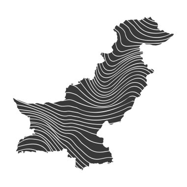 Dalga desenli Pakistan 'ın soyut haritası