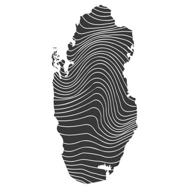 Dalga desenli Katar 'ın soyut haritası