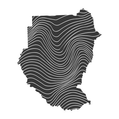 Sudan 'ın dalga desenli soyut haritası