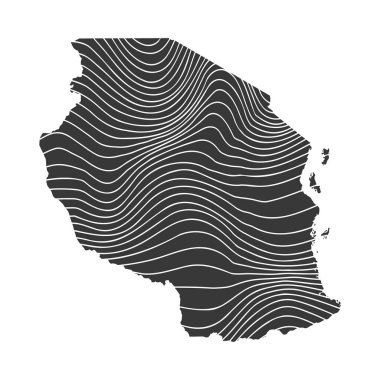 Tanzanya 'nın dalga desenli soyut haritası